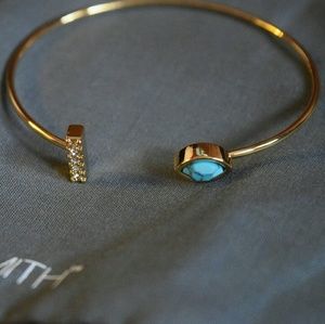 NWOT Jules Smith Pave Bar and Stone Cuff Gold